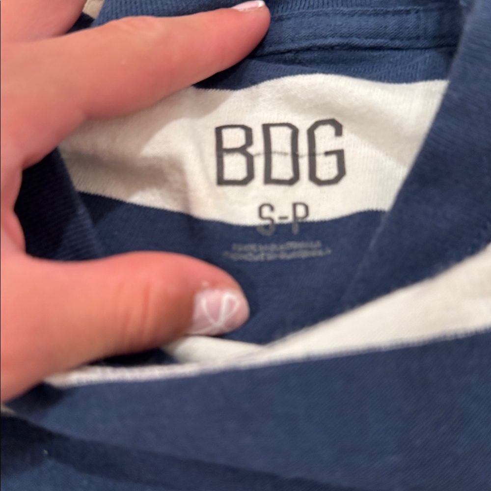 BDG Kids Navy & White Striped Short Sleeve Tee - Picture 2 of 3